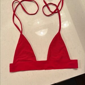 Frankie's Bikinis Vibrant Red Triangle Top